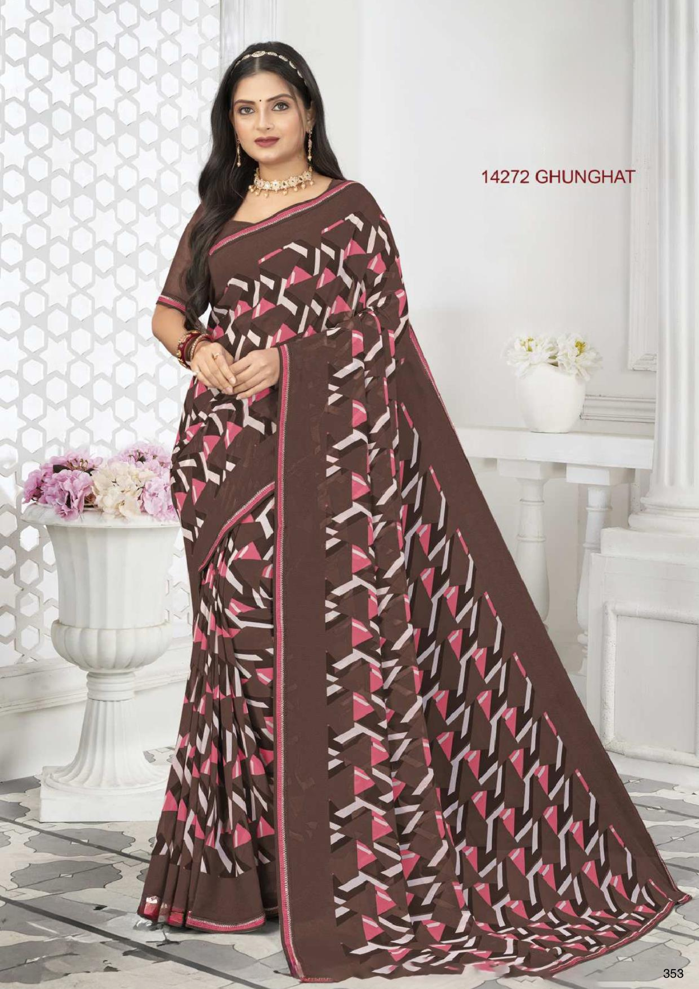 Chitra-2 Elegant Wave Print Georgette Saree - Image 13