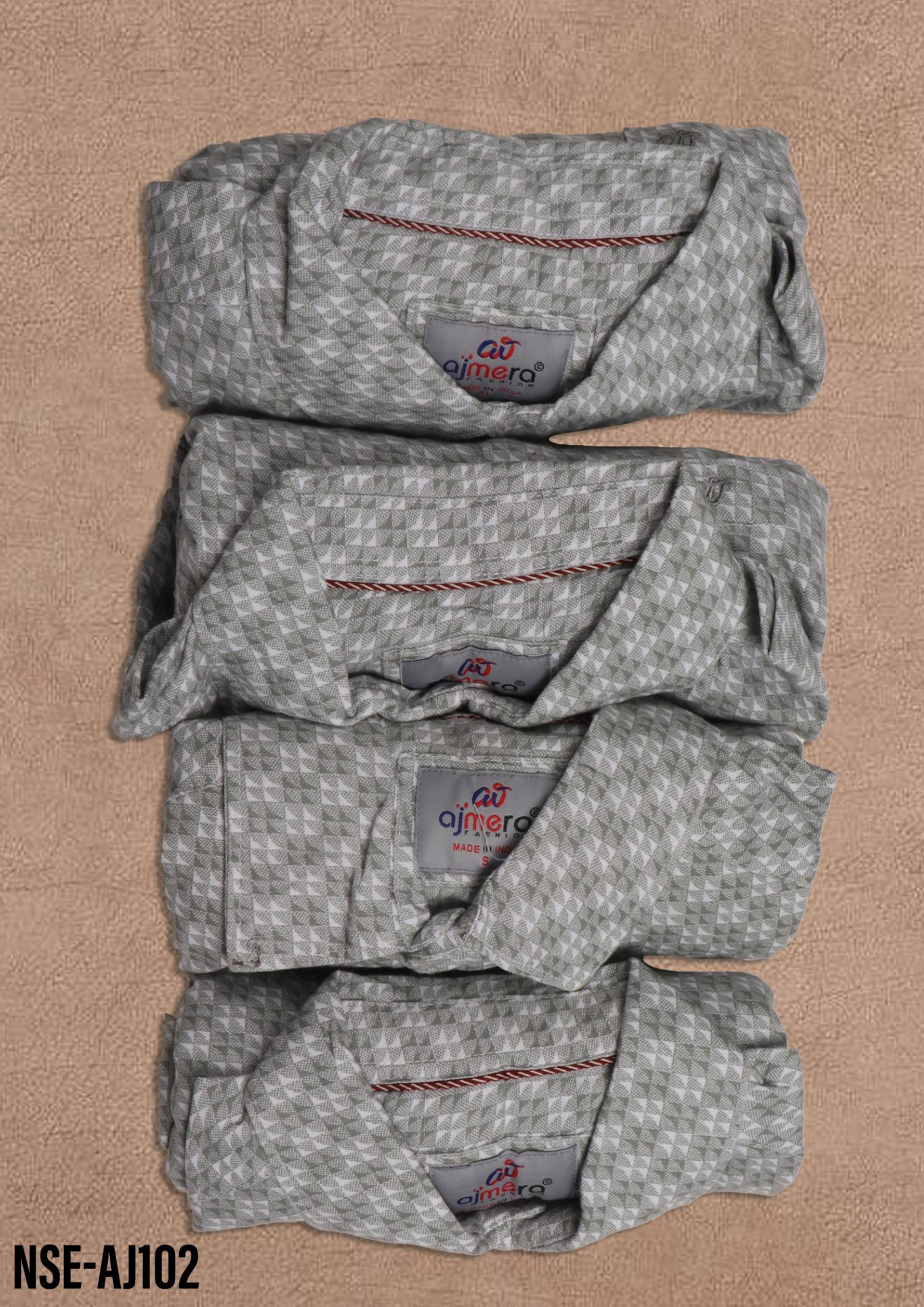 Cotton Motif Print Full Sleeve Shirt – Style NSE-AJ102 (Grey) - Image 2