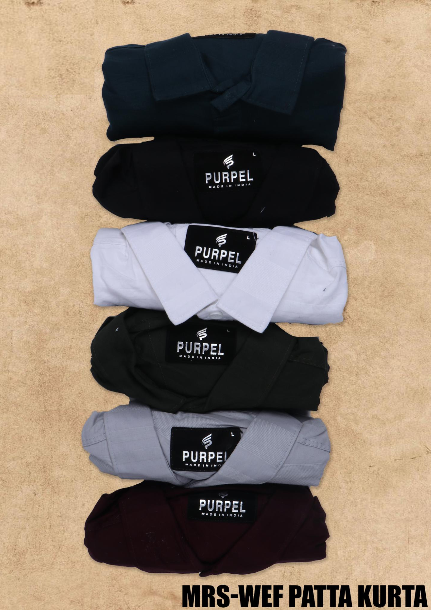 Purpel Men’s Black WEF Patta Kurta Style Shirt – MRS Collection - Image 2