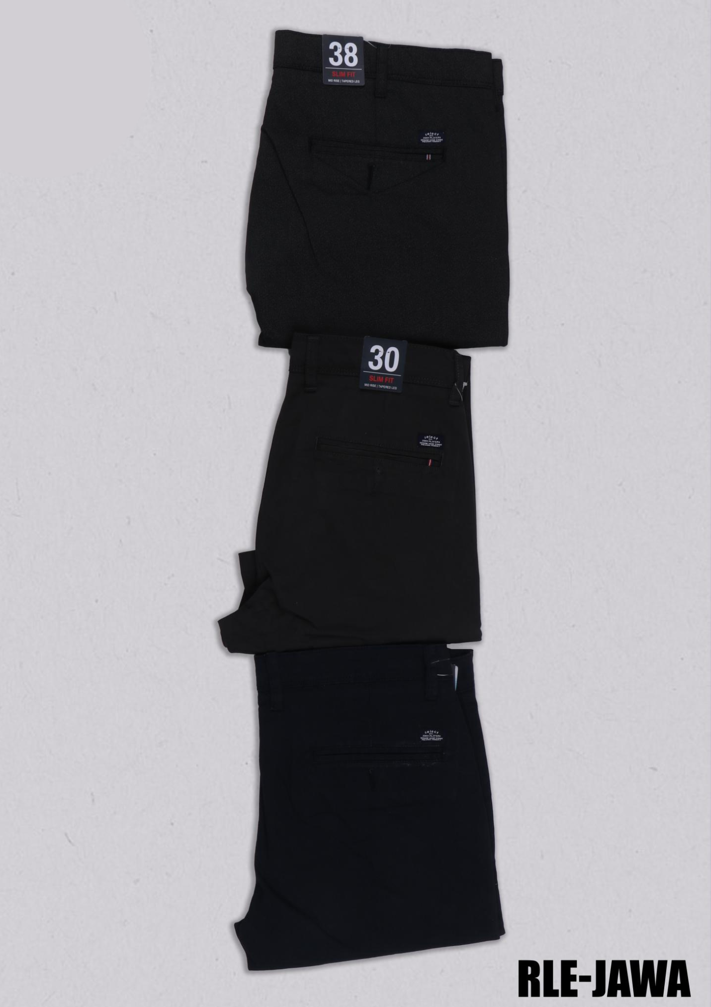 RLE-JAWA Black Slim Fit Formal Trousers - Image 2