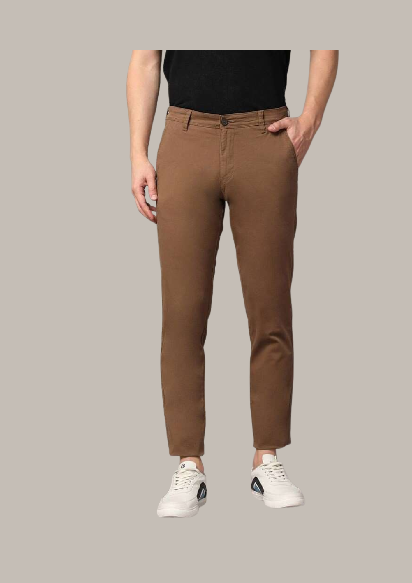 Men’s Blue-Grey Slim Fit Cotton Chinos – Casual & Formal Wear - Image 3