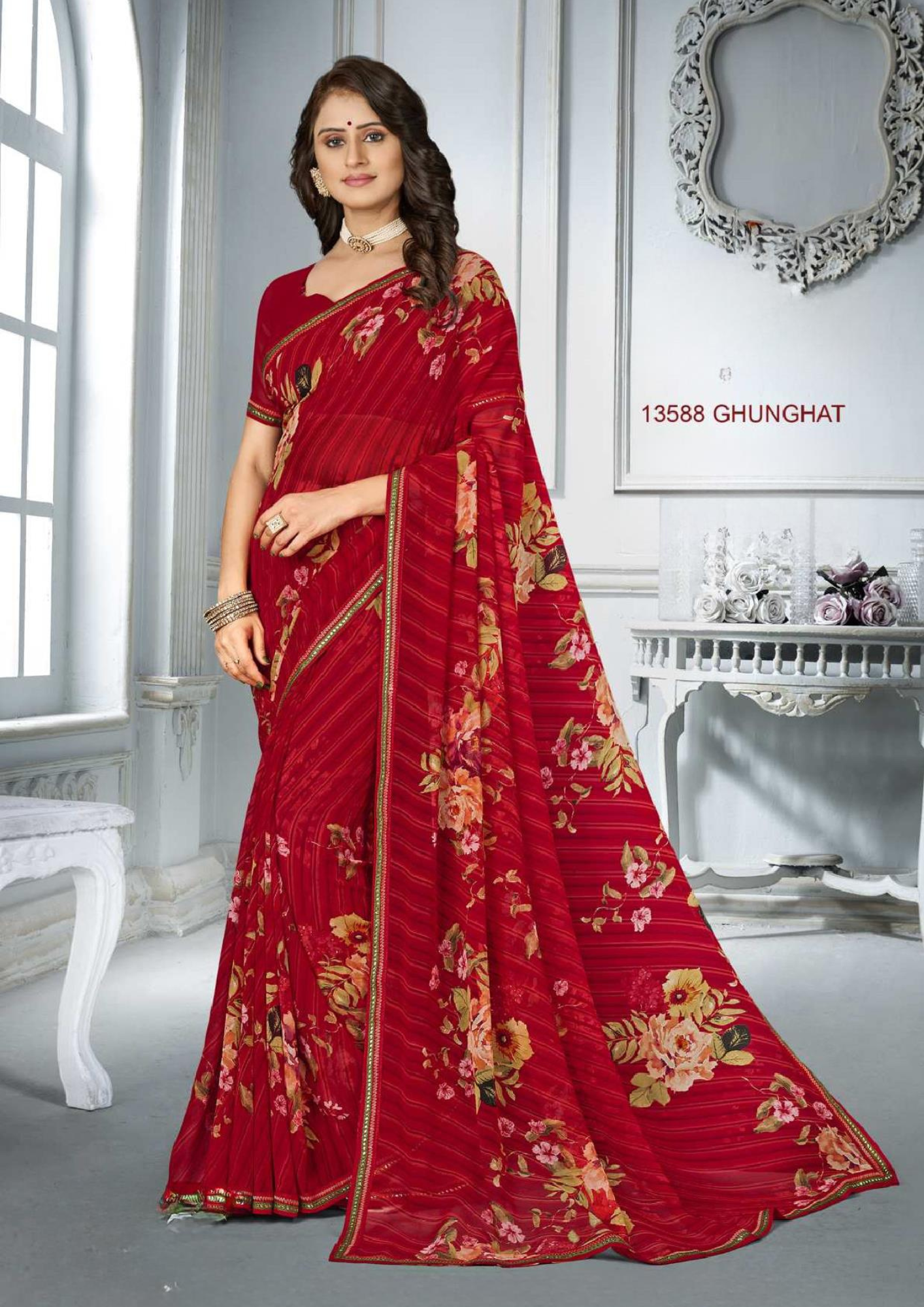 Chitra-2 Elegant Wave Print Georgette Saree - Image 5