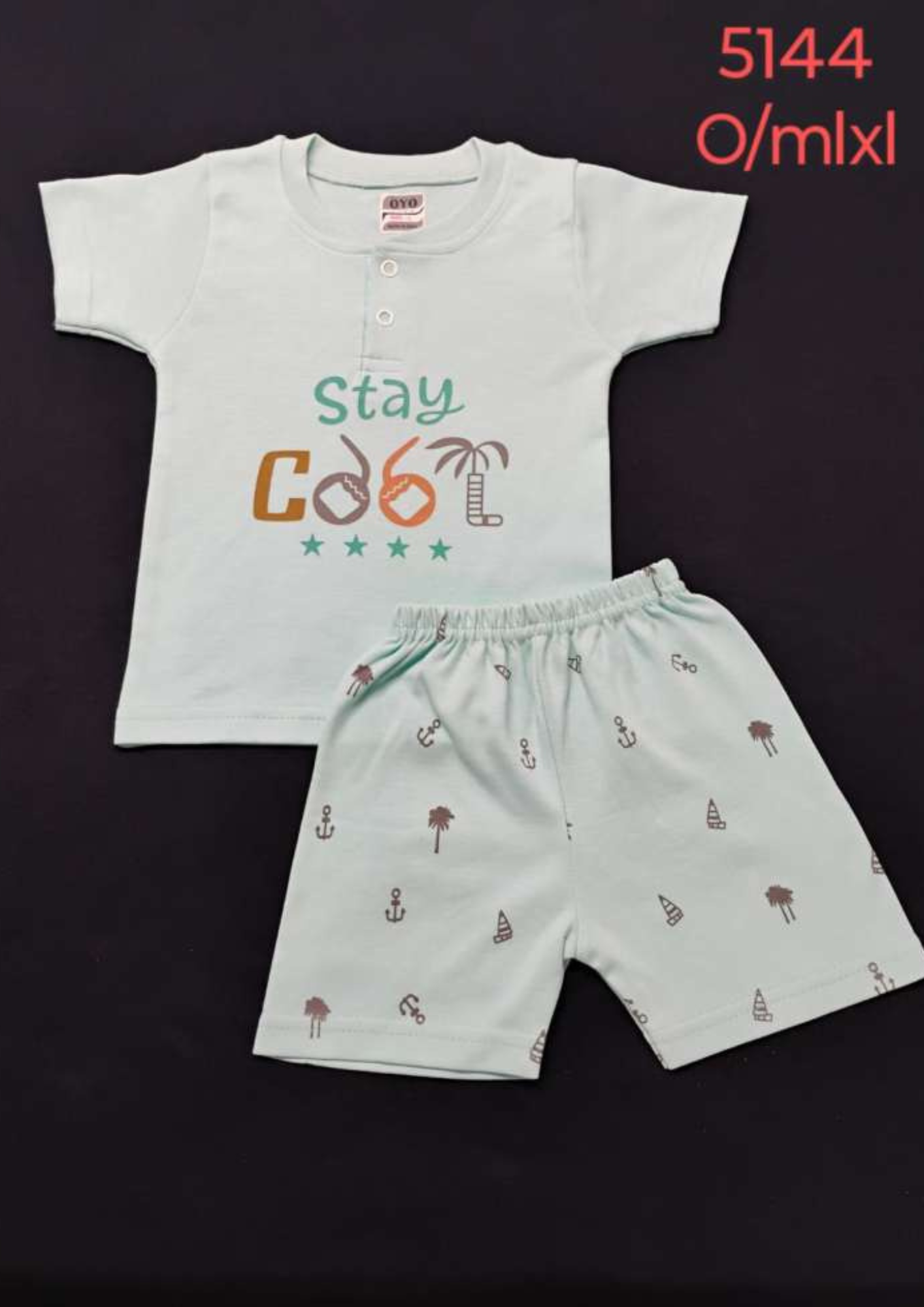 Boys' Summer Co-ord Set – “Stay Cool” Printed T-Shirt & Shorts