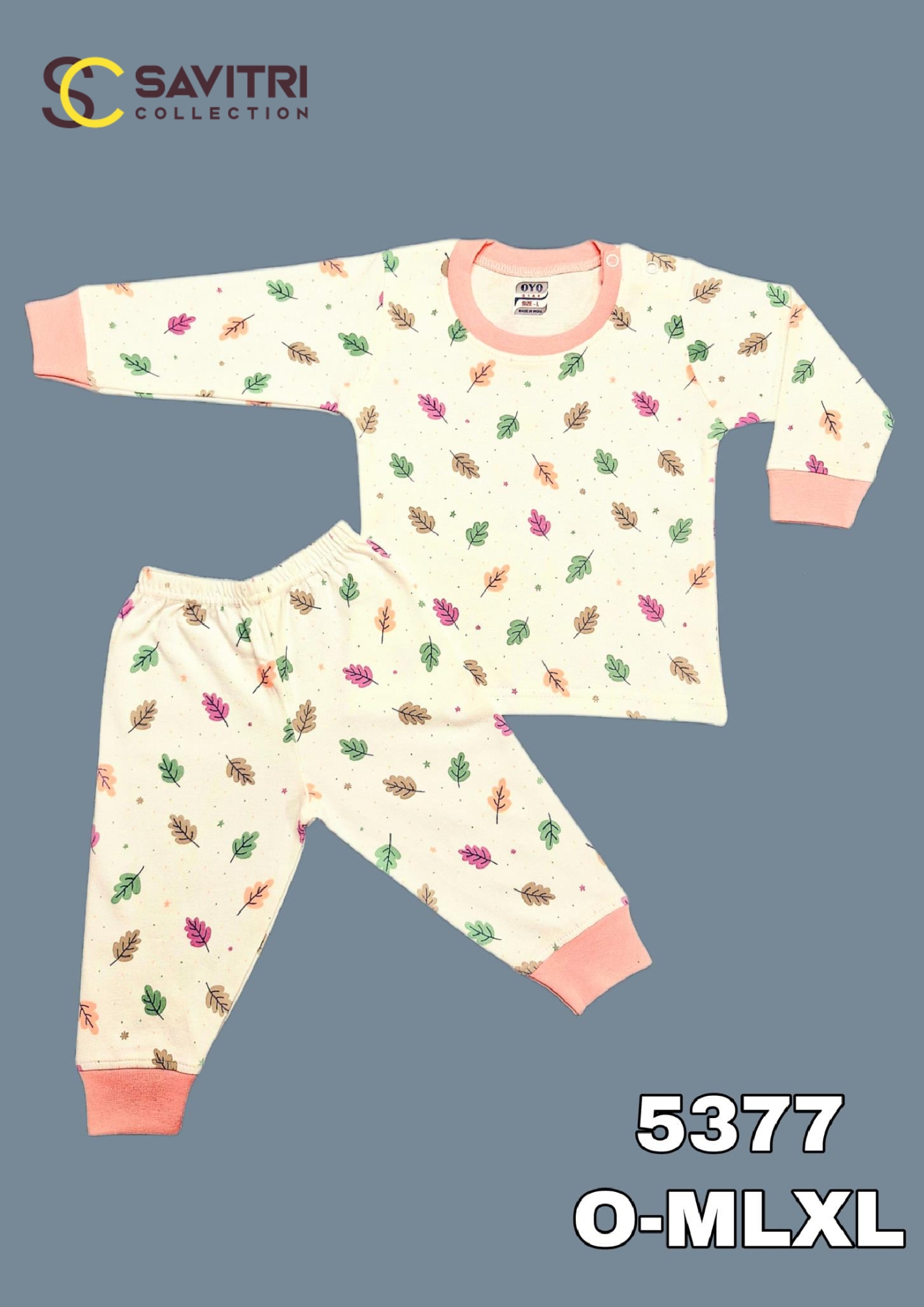 Soft Cotton Baby Night Suit Set – Printed Top & Bottom