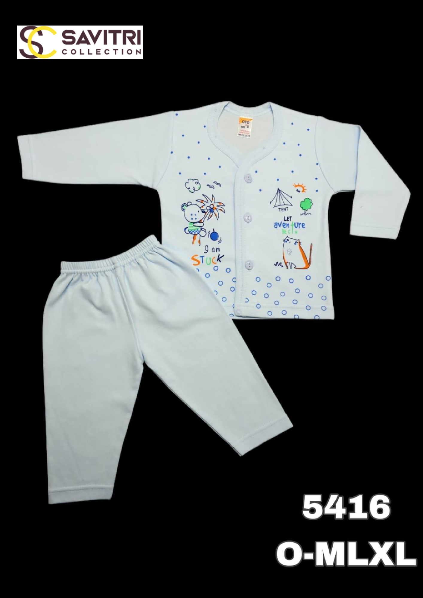 Adventure Print Baby Boys Cotton Night Suit Set