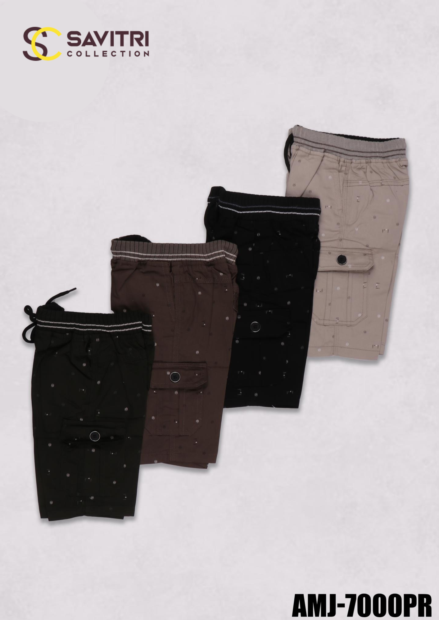 Men's Printed Cotton Cargo Shorts