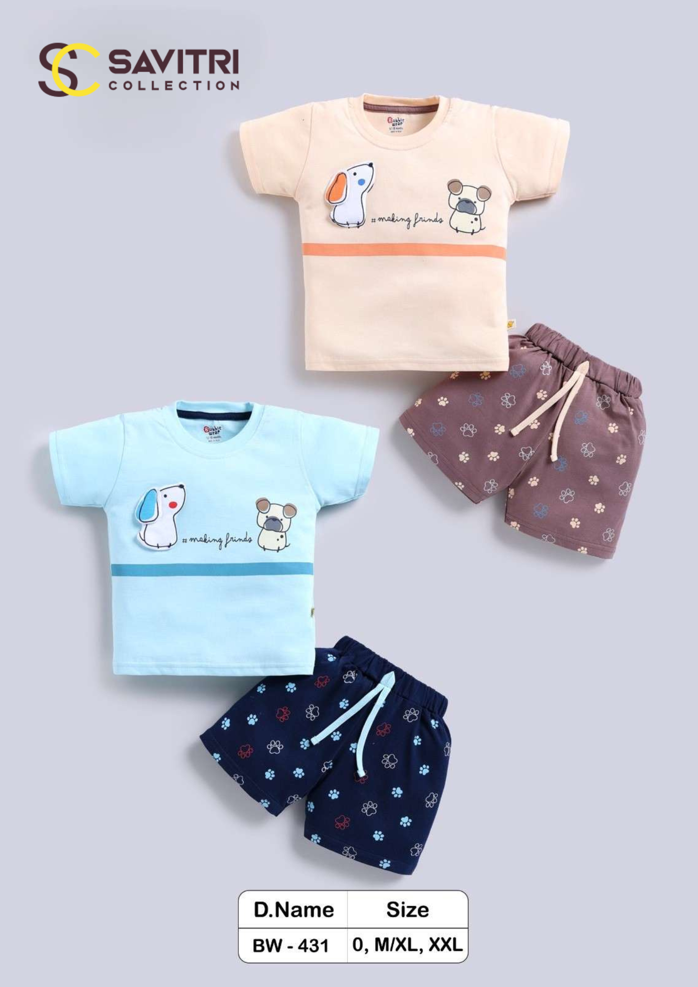 Baby Boys & Girls Cotton T-Shirt with Shorts Set – BW431
