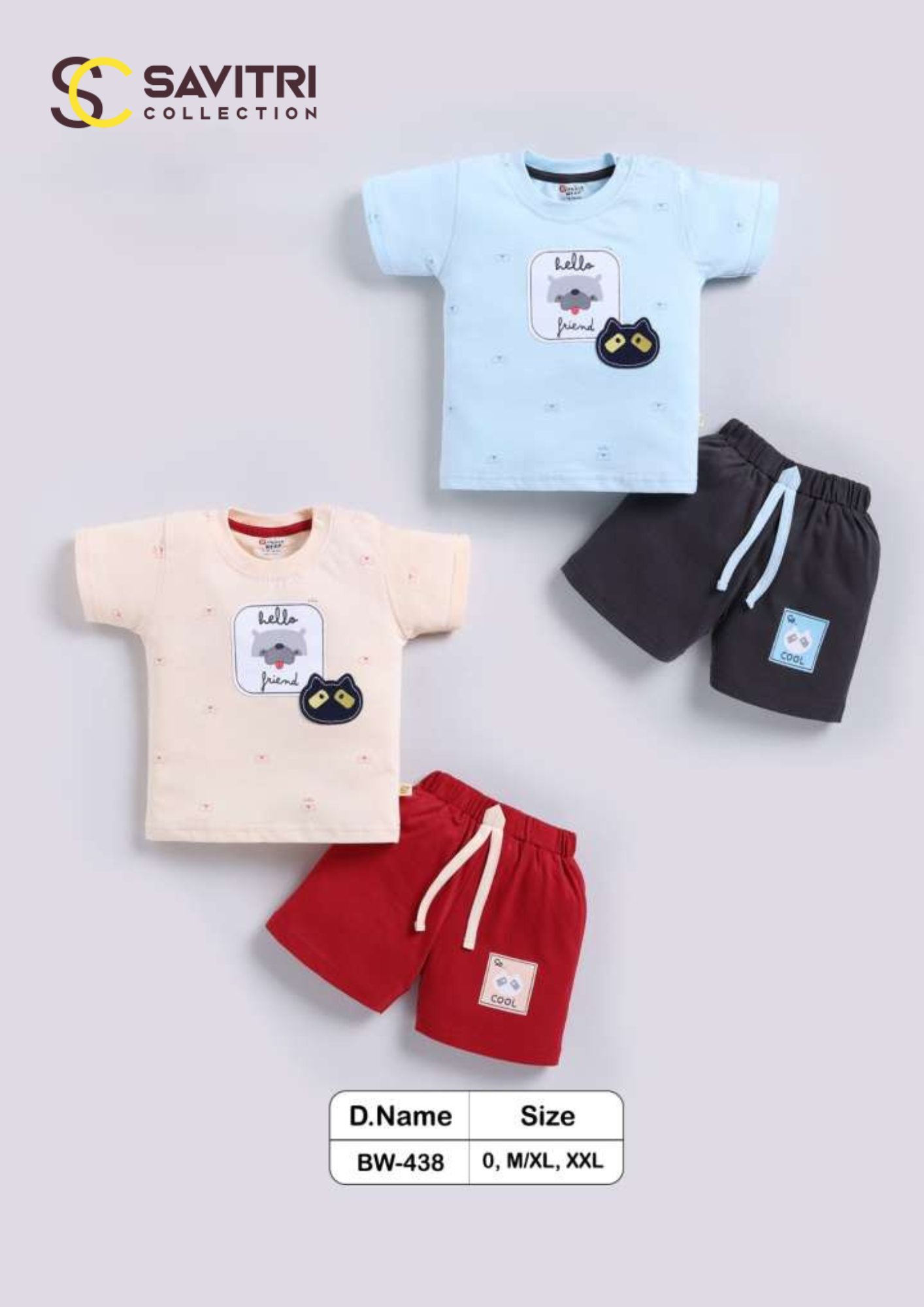 Baby Boys & Girls Cotton T-Shirt with Shorts Set – BW438