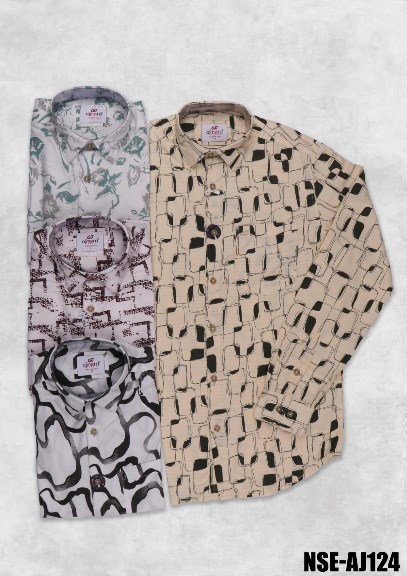 Ajmera Men’s Printed Casual Shirts – NSE-AJ124 Collection
