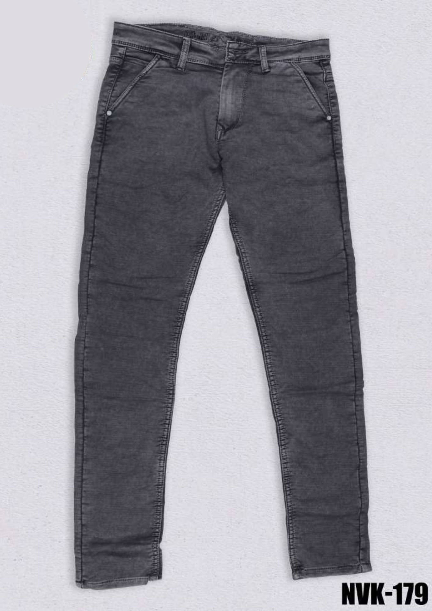 NVK-179 Charcoal Grey Slim Fit Denim Jeans