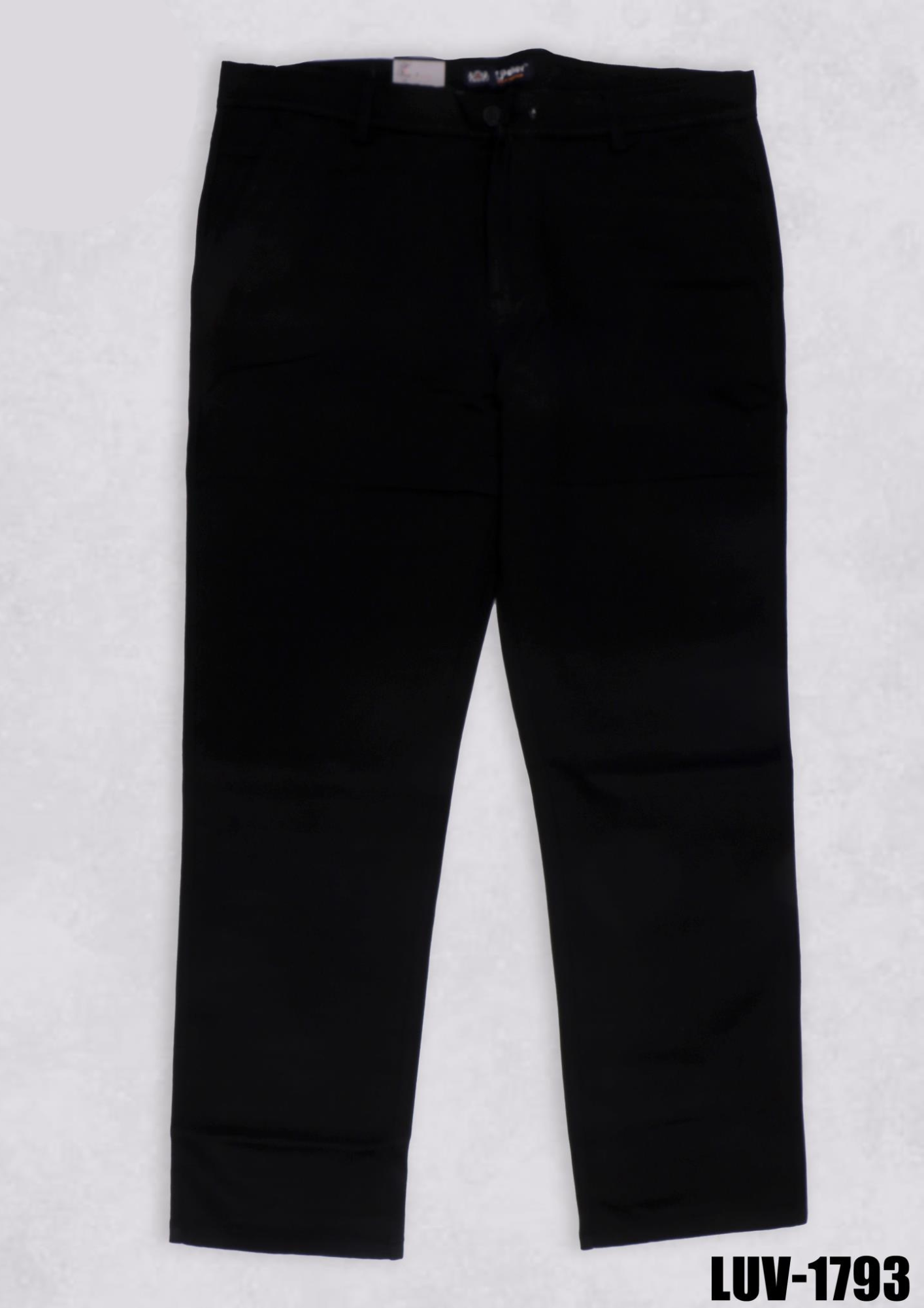 LUV-1793 Black Slub Cotton Slim Fit Formal Trousers