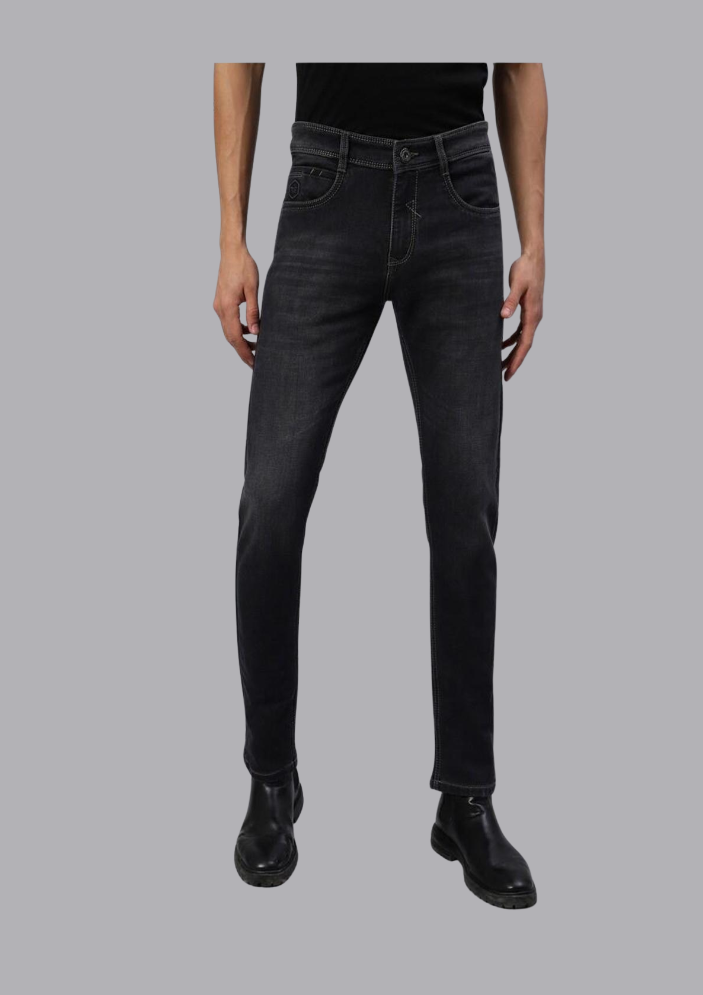 Men’s Black Slim Fit Blended Jeans – KNBJNSS24DIS0R59