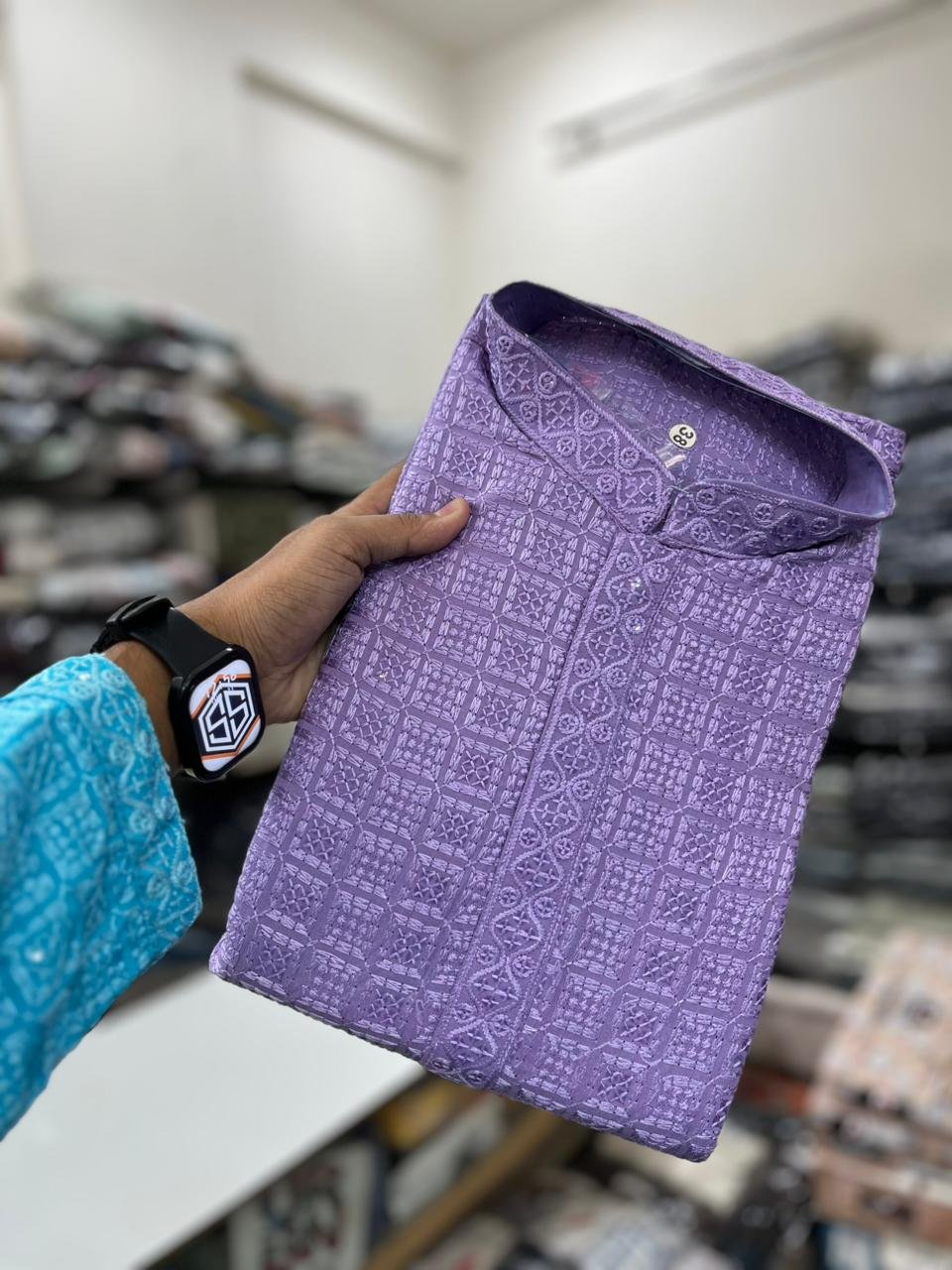 Men’s Purple Lucknowi Chikankari Kurta