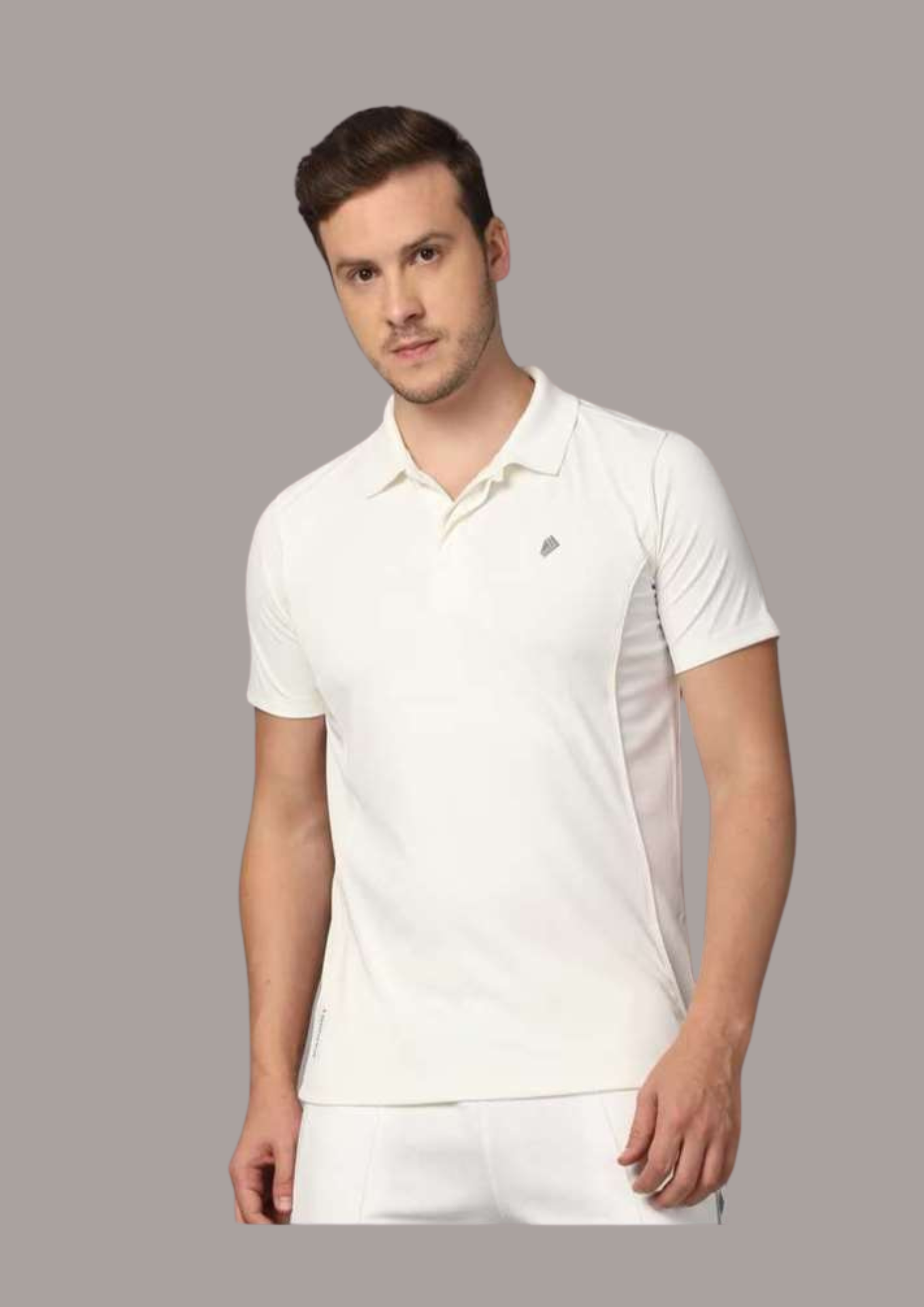 Classic White Cotton Polo T-Shirt for Men (JPSTSPOTK055)