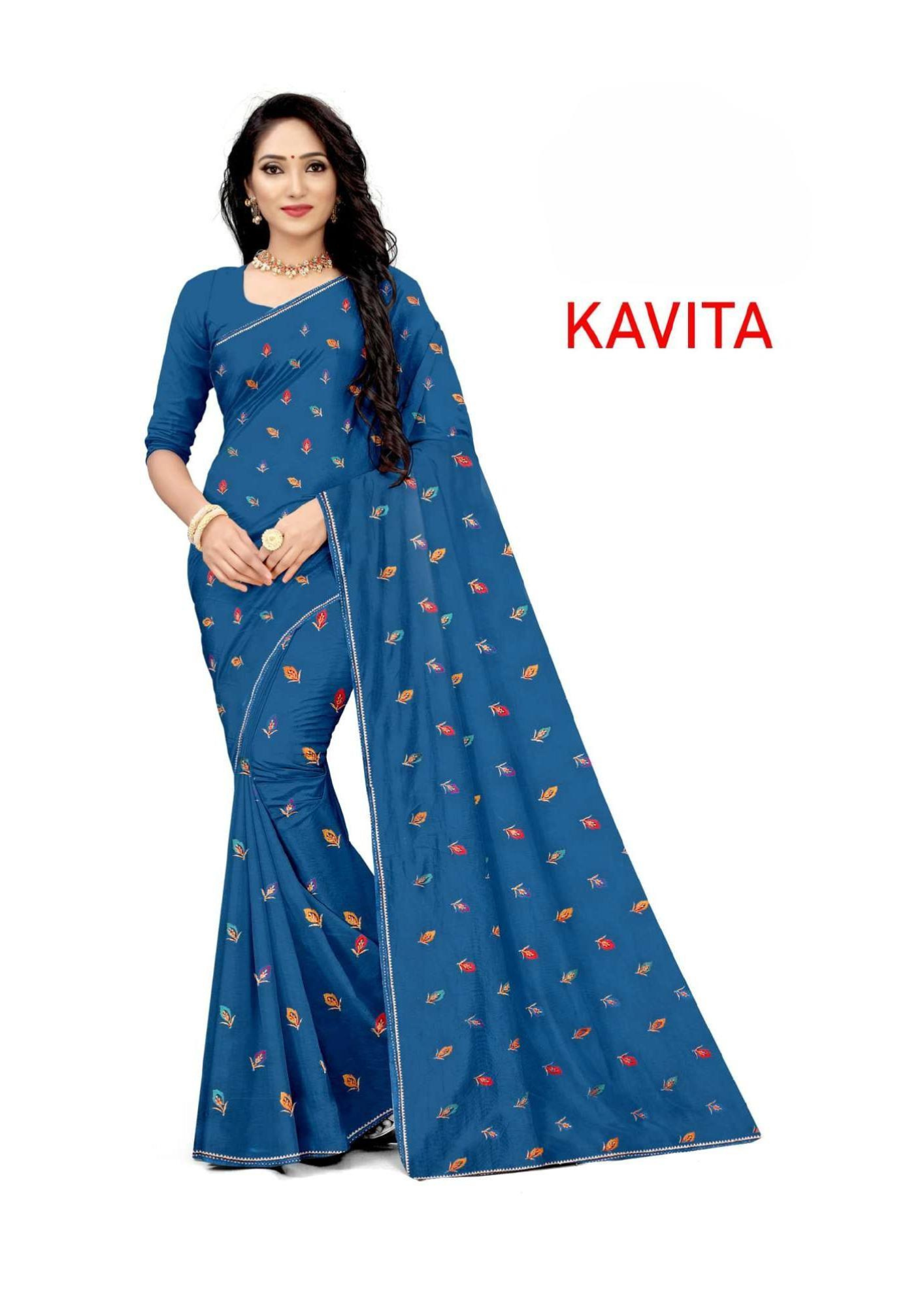 Kavita Elegant Green Multi-Butta Printed Saree - Image 3